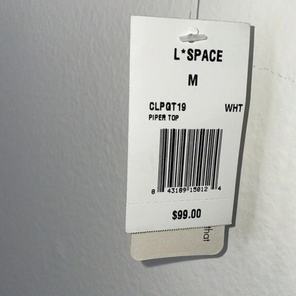 L*SPACE Womens Sz Medium White Piper Bikini Top - Picture 9 of 9